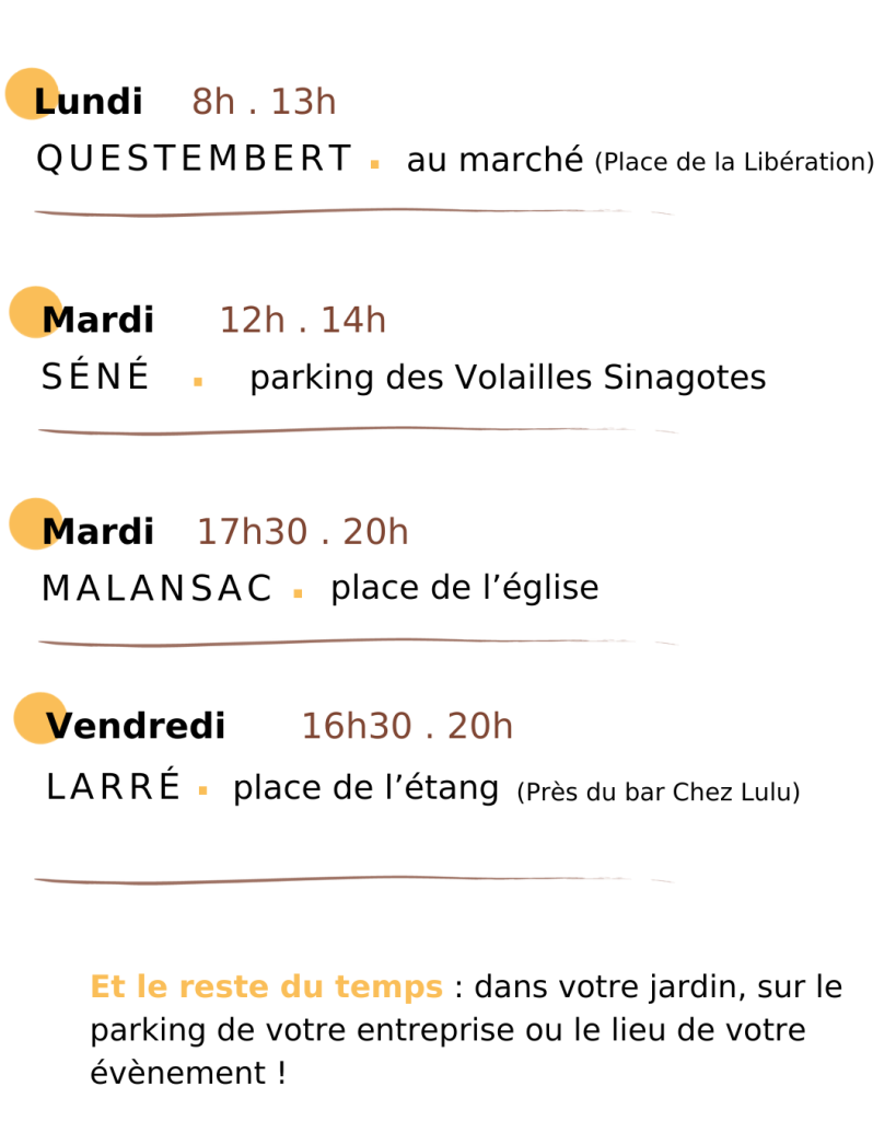 emplacement food truck crepes galettes Morbihan Questembert malansac larré